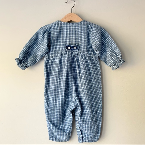 Vintage Baby Superstore Plaid Denim Jumpsuit - Picture 4 of 5